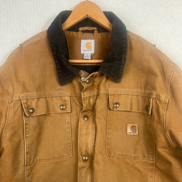 Carhartt Men’s XL Canvas Utility Barn Coat Corduroy Collar Heavyweight Canvas - Picture 2 of 13